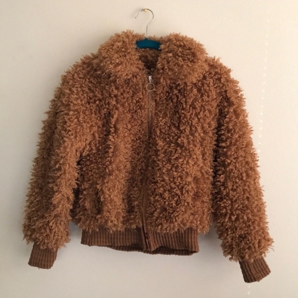 Teddy Bear Jacket Faux Fur Sherpa Bomber Jacket WILD FABLE Size Small NWT - Picture 4 of 15